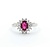 Ring Halo .31ctw Round Diamonds .72ct Ruby 900pt 10mm sz5.5 4.4g 125040062