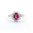 Ring Halo .31ctw Round Diamonds .72ct Ruby 900pt 10mm sz5.5 4.4g 125040062