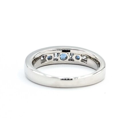 Ring Channel Set .27ctw Round & Baguette Diamonds .33ctw Color Changing Alexandrite 900pt 5mm Sz7.25 9g 125040059