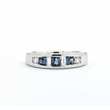  Ring Channel Set .27ctw Round & Baguette Diamonds .33ctw Color Changing Alexandrite 900pt 5mm Sz7.25 9g 125040059