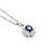 Pendant Halo .47ctw Round Diamonds .84ct Blue Sapphire 850pt 18x10mm 16" 3.5g 125040053