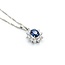 Pendant Halo .47ctw Round Diamonds .84ct Blue Sapphire 850pt 18x10mm 16" 3.5g 125040053