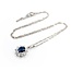 Pendant Halo .47ctw Round Diamonds .84ct Blue Sapphire 850pt 18x10mm 16" 3.5g 125040053