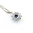 Pendant Halo .47ctw Round Diamonds .84ct Blue Sapphire 850pt 18x10mm 16" 3.5g 125040053