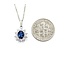 Pendant Halo .47ctw Round Diamonds .84ct Blue Sapphire 850pt 18x10mm 16" 3.5g 125040053