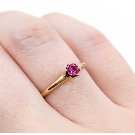 Ring Solitaire .22ct Ruby 14ky 1.9mm Sz6.5 1.7g 225040095