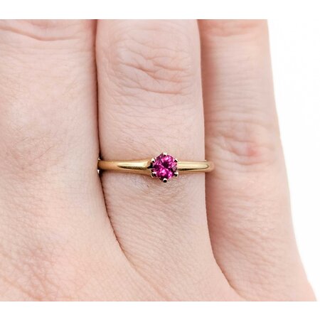 Ring Solitaire .22ct Ruby 14ky 1.9mm Sz6.5 1.7g 225040095