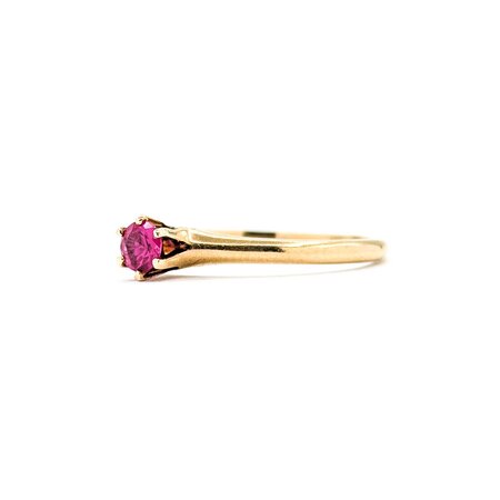Ring Solitaire .22ct Ruby 14ky 1.9mm Sz6.5 1.7g 225040095