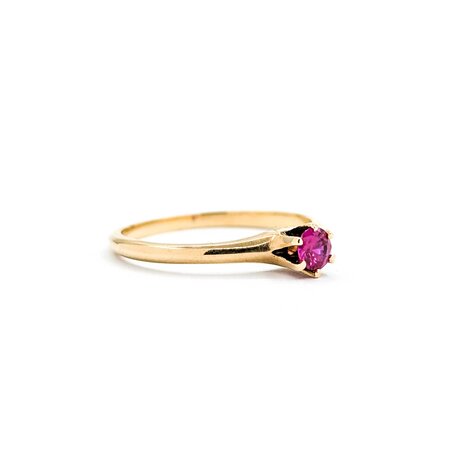 Ring Solitaire .22ct Ruby 14ky 1.9mm Sz6.5 1.7g 225040095