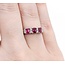 Ring 3-Stone .18ctw Round Diamonds 1.04ctw Ruby 900pt 4.6mm Sz7 5.4g 125040060