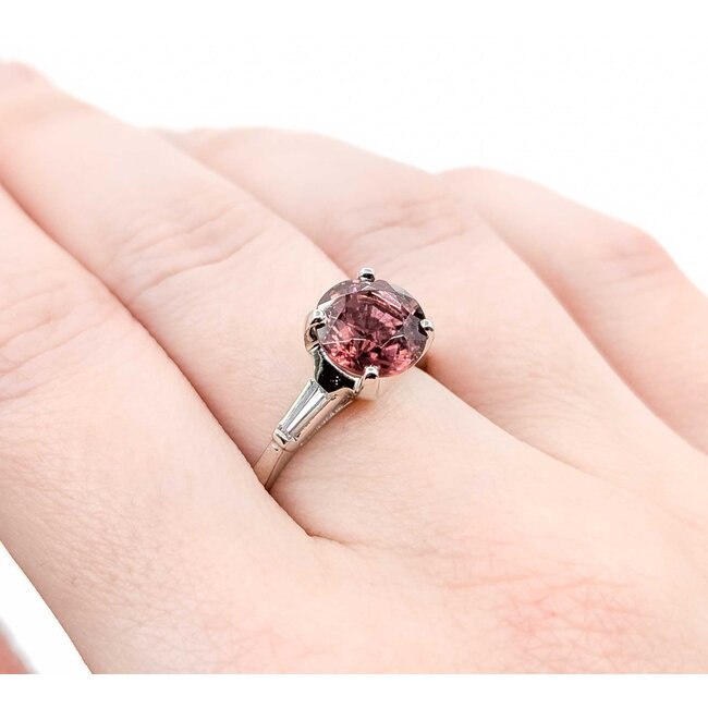 Ring .30ctw Baguette Diamond 2.91ct Tourmaline 900pt 7.75 5.03g 125010011