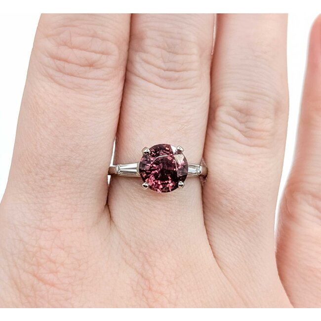 Ring .30ctw Baguette Diamond 2.91ct Tourmaline 900pt 7.75 5.03g 125010011