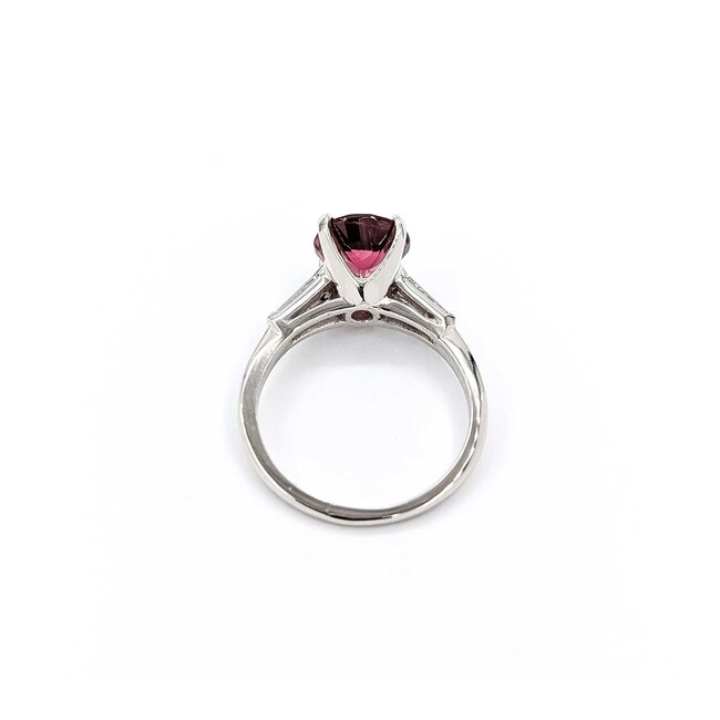 Ring .30ctw Baguette Diamond 2.91ct Tourmaline 900pt 7.75 5.03g 125010011