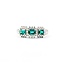 Ring 3-Stone Halo .22ctw Round Diamonds .47ctw Emerald 900pt 6.8mm Sz7 4.5g 125040058