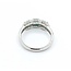 Ring 3-Stone Halo .22ctw Round Diamonds .47ctw Emerald 900pt 6.8mm Sz7 4.5g 125040058