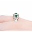Ring 3-Stone Halo .22ctw Round Diamonds .47ctw Emerald 900pt 6.8mm Sz7 4.5g 125040058