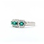 Ring 3-Stone Halo .22ctw Round Diamonds .47ctw Emerald 900pt 6.8mm Sz7 4.5g 125040058