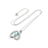  Pendant Heart .08ctw Round Diamonds .54ct Pariba Tourmaline 850pt .6x.6" 15.5" 4.4g 125040054