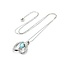 Pendant Heart .08ctw Round Diamonds .54ct Pariba Tourmaline 850pt .6x.6" 15.5" 4.4g 125040054