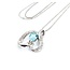 Pendant Heart .08ctw Round Diamonds .54ct Pariba Tourmaline 850pt .6x.6" 15.5" 4.4g 125040054