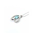 Pendant Heart .08ctw Round Diamonds .54ct Pariba Tourmaline 850pt .6x.6" 15.5" 4.4g 125040054
