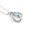 Pendant Heart .08ctw Round Diamonds .54ct Paraiba Tourmaline 850pt .6x.6" 15.5" 4.4g 125040054