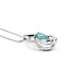 Pendant Heart .08ctw Round Diamonds .54ct Pariba Tourmaline 850pt .6x.6" 15.5" 4.4g 125040054