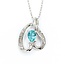 Pendant Heart .08ctw Round Diamonds .54ct Pariba Tourmaline 850pt .6x.6" 15.5" 4.4g 125040054