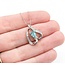 Pendant Heart .08ctw Round Diamonds .54ct Pariba Tourmaline 850pt .6x.6" 15.5" 4.4g 125040054