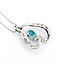 Pendant Heart .08ctw Round Diamonds .54ct Pariba Tourmaline 850pt .6x.6" 15.5" 4.4g 125040054