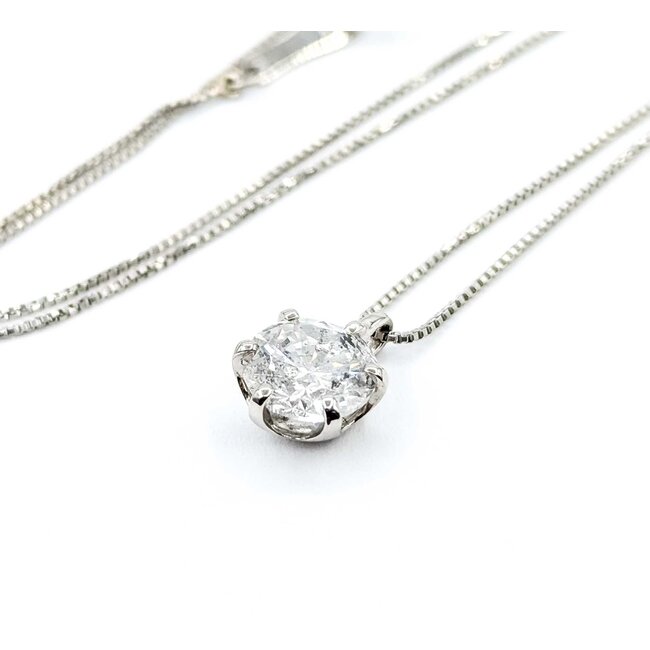 Pendant Solitaire 1.04ct Round Diamond 850pt .6mm 15-17" 2.2g 125040051