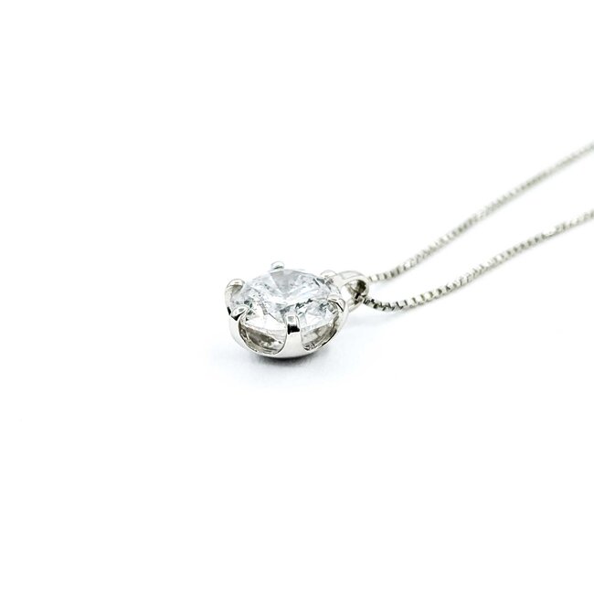 Pendant Solitaire 1.04ct Round Diamond 850pt .6mm 15-17" 2.2g 125040051