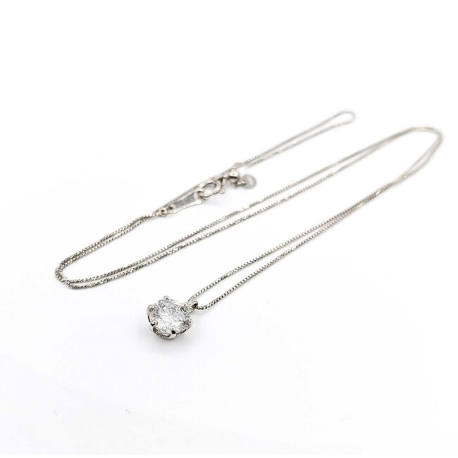Pendant Solitaire 1.04ct Round Diamond 850pt .6mm 15-17" 2.2g 125040051