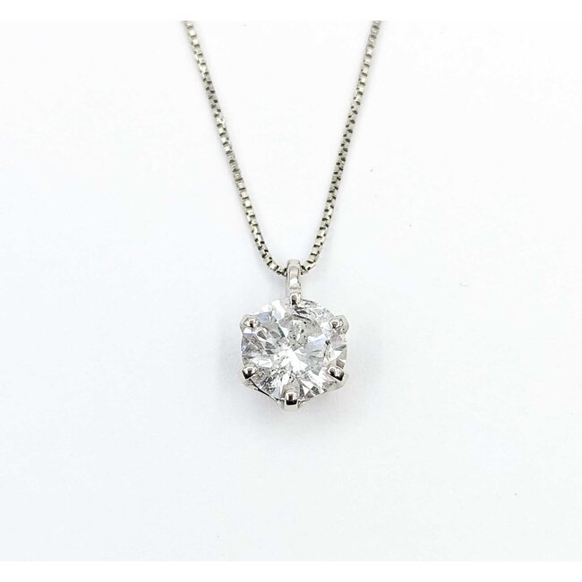 Pendant Solitaire 1.04ct Round Diamond 850pt .6mm 15-17" 2.2g 125040051