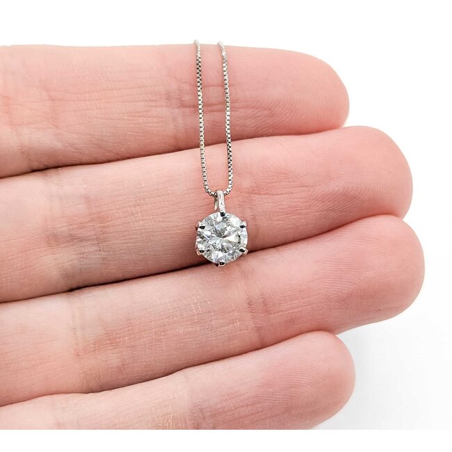 Pendant Solitaire 1.04ct Round Diamond 850pt .6mm 15-17" 2.2g 125040051