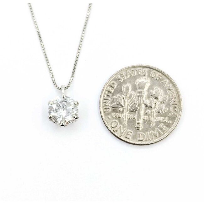 Pendant Solitaire 1.04ct Round Diamond 850pt .6mm 15-17" 2.2g 125040051
