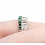 Ring Modern, Channel Set .60ctw Baguette Diamonds .43ctw Emerald 900pt 6.8mm Sz4.75 5.59g 125040033