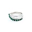 Ring Modern, Channel Set .60ctw Baguette Diamonds .43ctw Emerald 900pt 6.8mm Sz4.75 5.59g 125040033