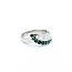 Ring Modern, Channel Set .60ctw Baguette Diamonds .43ctw Emerald 900pt 6.8mm Sz4.75 5.59g 125040033