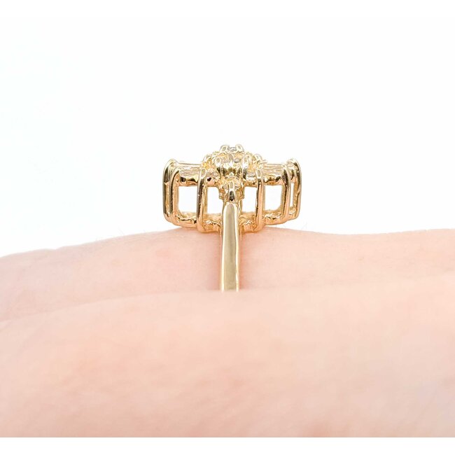 Ring Cocktail .33ctw Round/Baguette Diamonds 14ky Sz8 2.66g 225050012