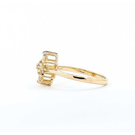 Ring Cocktail .33ctw Round/Baguette Diamonds 14ky Sz8 2.66g 225050012