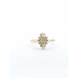 Ring Cocktail .33ctw Round/Baguette Diamonds 14ky Sz8 2.66g 225050012