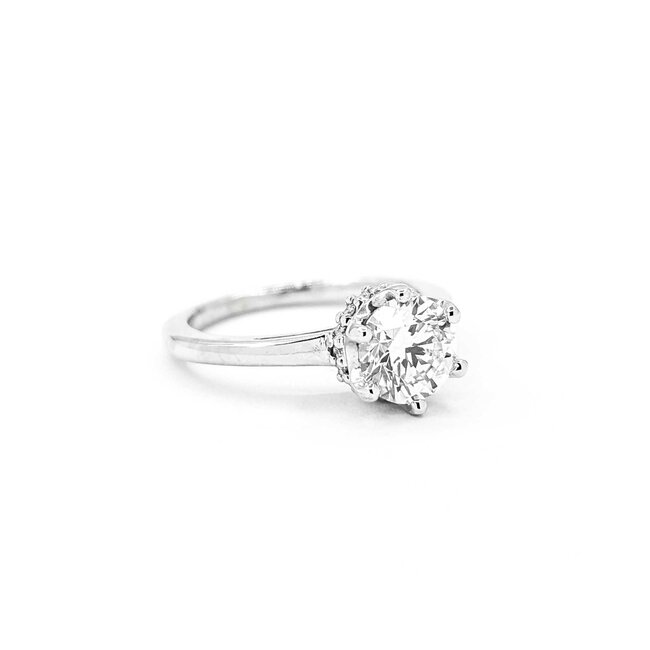Ring Engagement .80ctw Round Lab Grown Diamond 14kw Sz3.5 2.81g 225040057