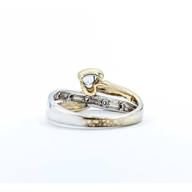 Ring Burnished .02ctw Round Diamonds 3mm Tanzanite 10ktt Sz6.5 3.41g 225050013