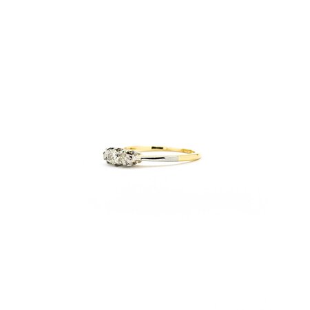 Ring 3-Stone .16ctw Old Euro Cut Diamonds 18ky 1.6mm Sz5 1.9g 125040046