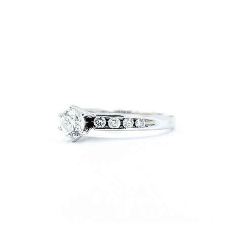 Ring Engagment .37ct Round Diamond .12ctw Diamonds 14kw sz5 2.4g 225040147