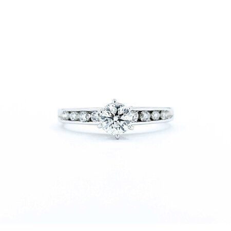 Ring Engagment .37ct Round Diamond .12ctw Diamonds 14kw sz5 2.4g 225040147