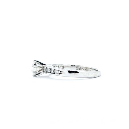 Ring Engagment .37ct Round Diamond .12ctw Diamonds 14kw sz5 2.4g 225040147