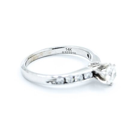 Ring Engagment .37ct Round Diamond .12ctw Diamonds 14kw sz5 2.4g 225040147