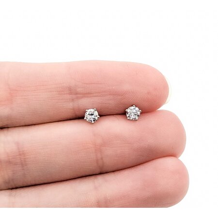 Earrings Stud .30ctw Round Diamonds 900pt 4.2mm .9g 125040057